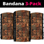 African Tribal Heritage Neck Gaiter Earth Tone Pattern