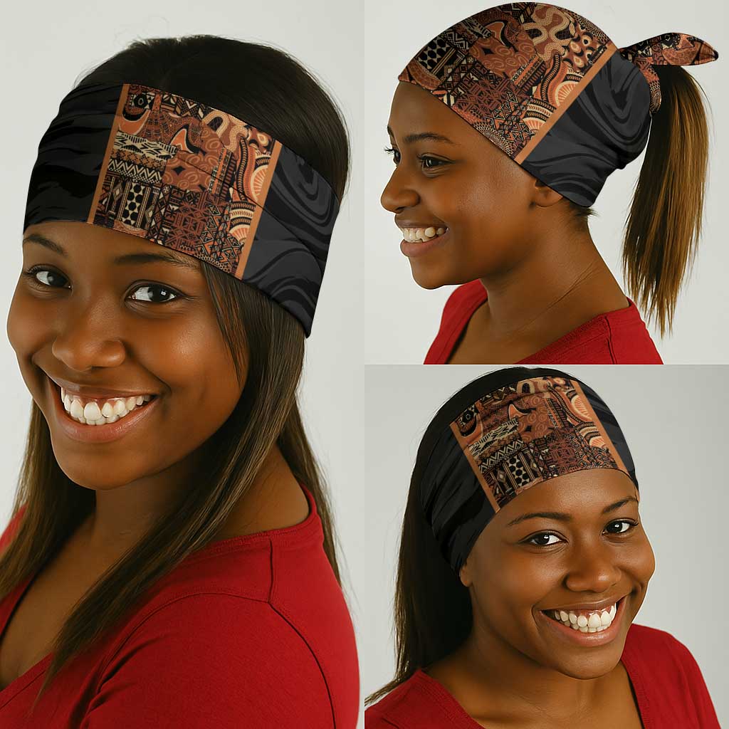 African Tribal Heritage Neck Gaiter Earth Tone Pattern
