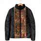 African Tribal Heritage Padded Jacket Earth Tone Pattern