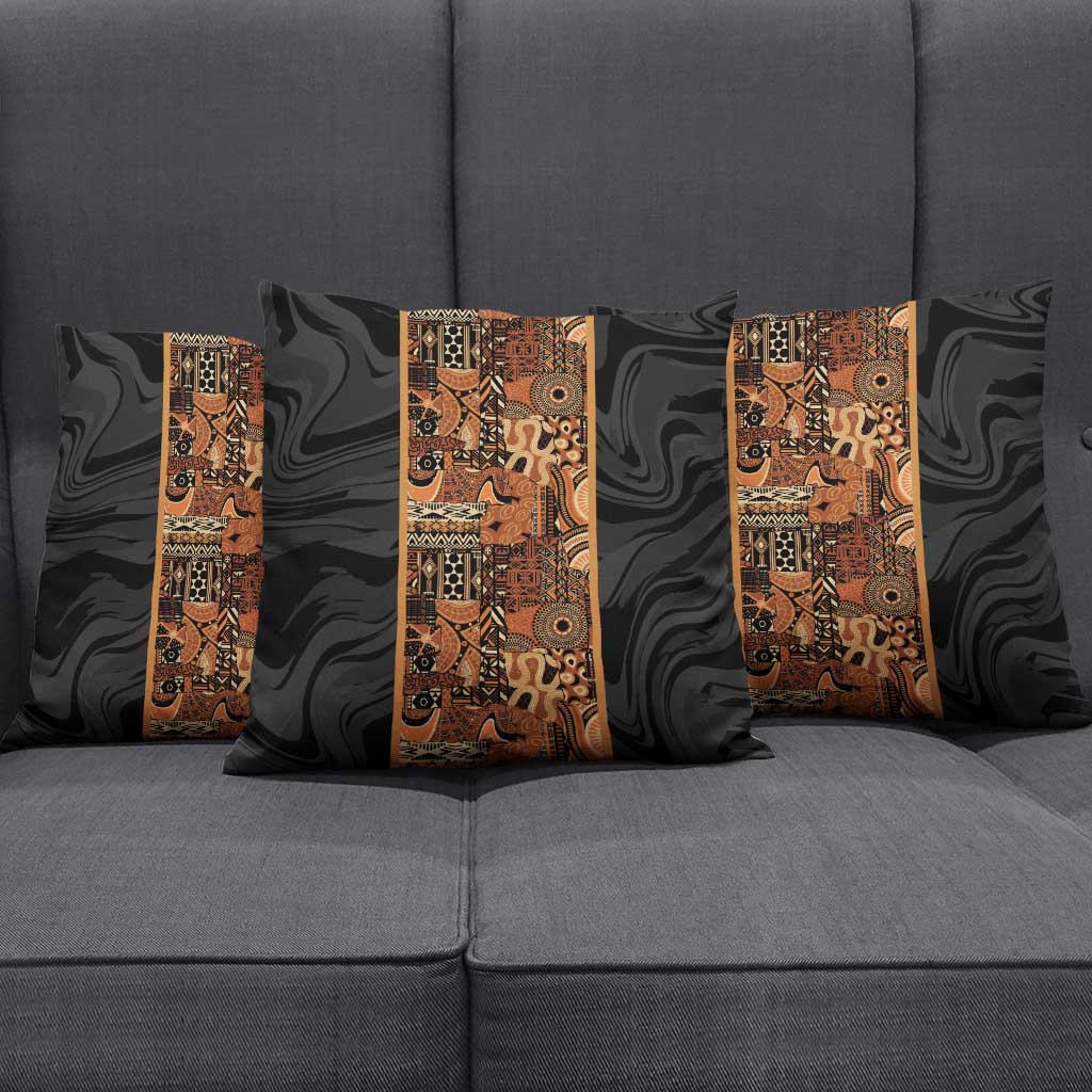 African Tribal Heritage Pillow Cover Earth Tone Pattern