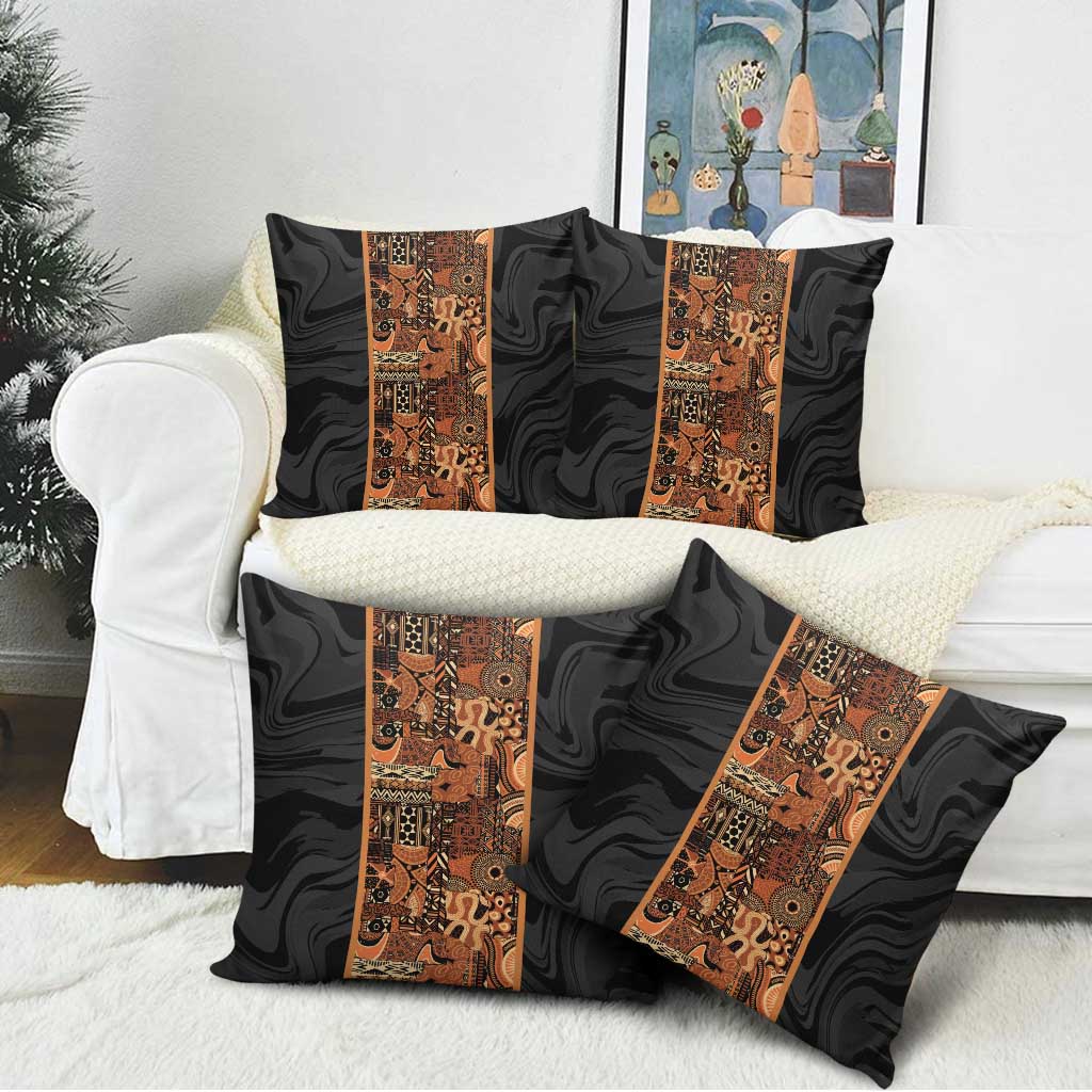African Tribal Heritage Pillow Cover Earth Tone Pattern