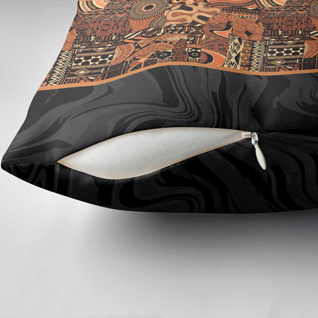 African Tribal Heritage Pillow Cover Earth Tone Pattern
