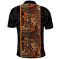 African Tribal Heritage Polo Shirt Earth Tone Pattern