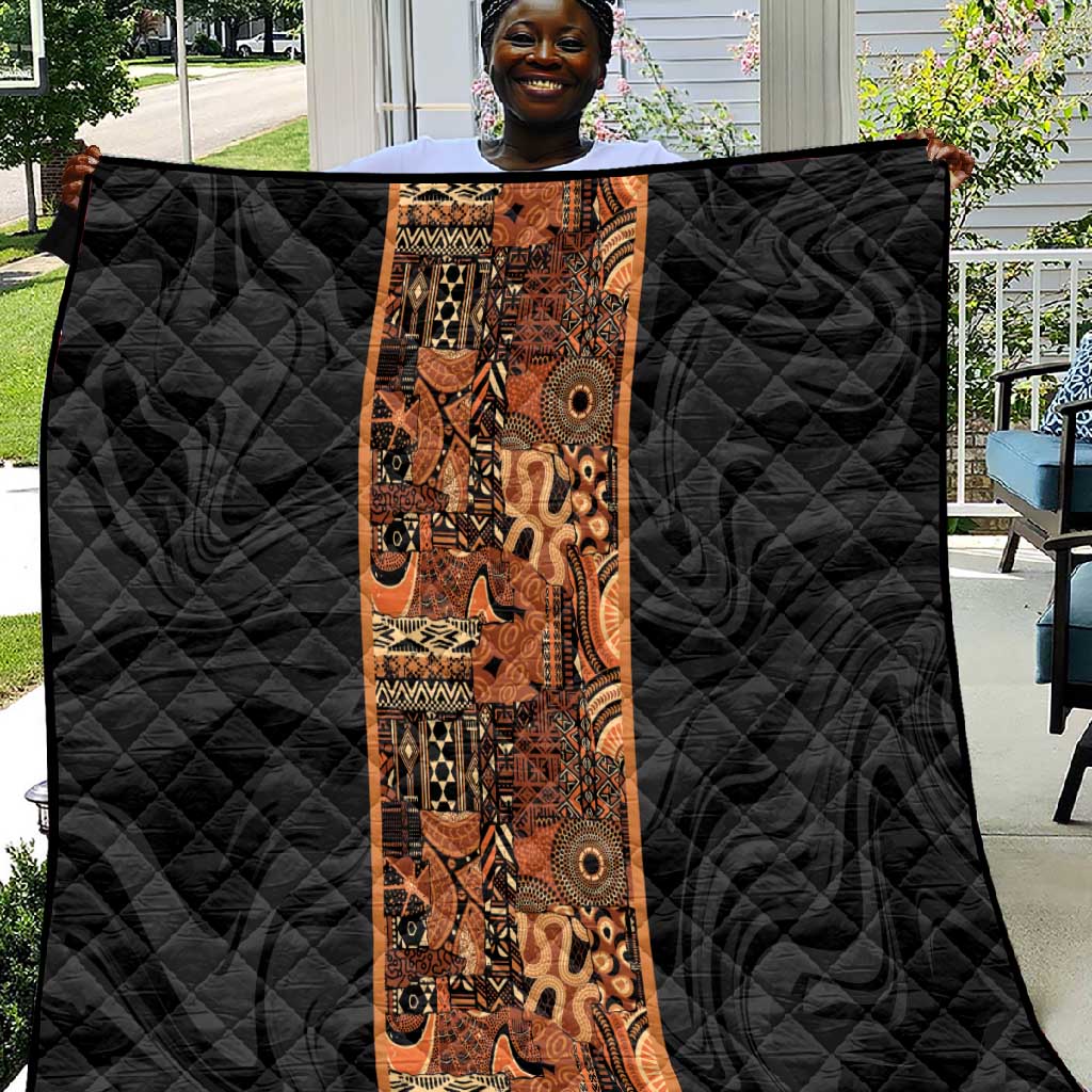 African Tribal Heritage Quilt Earth Tone Pattern
