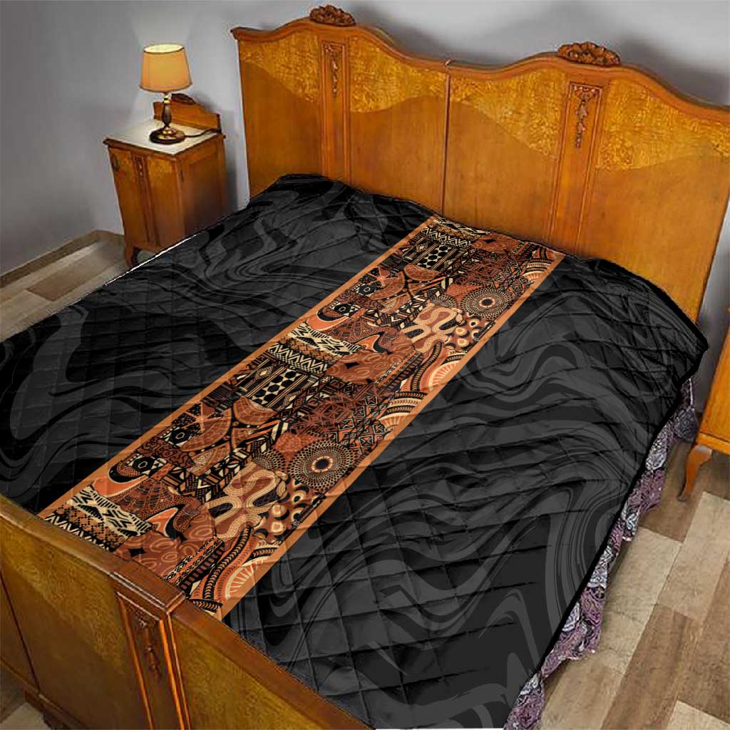 African Tribal Heritage Quilt Earth Tone Pattern