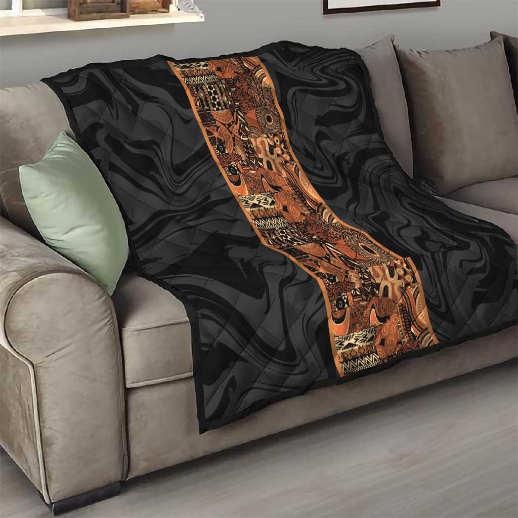 African Tribal Heritage Quilt Earth Tone Pattern