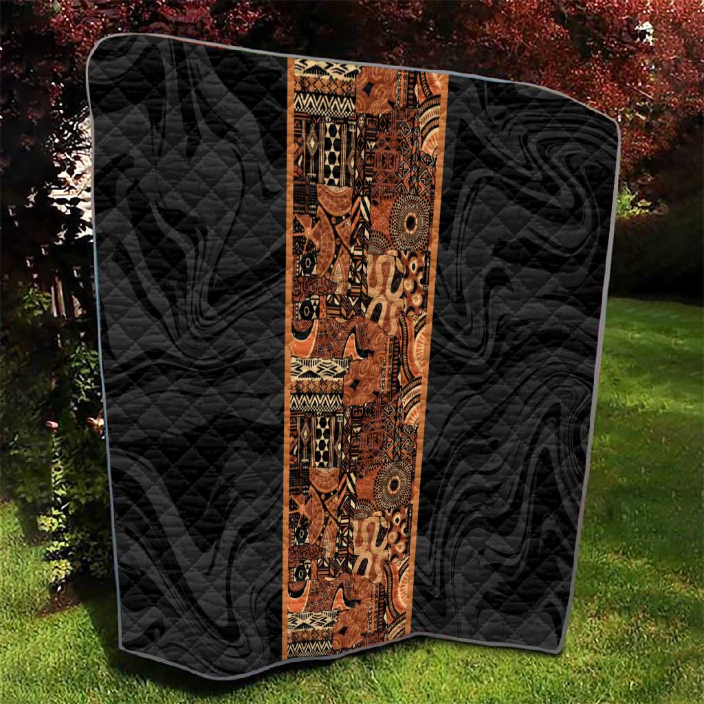 African Tribal Heritage Quilt Earth Tone Pattern