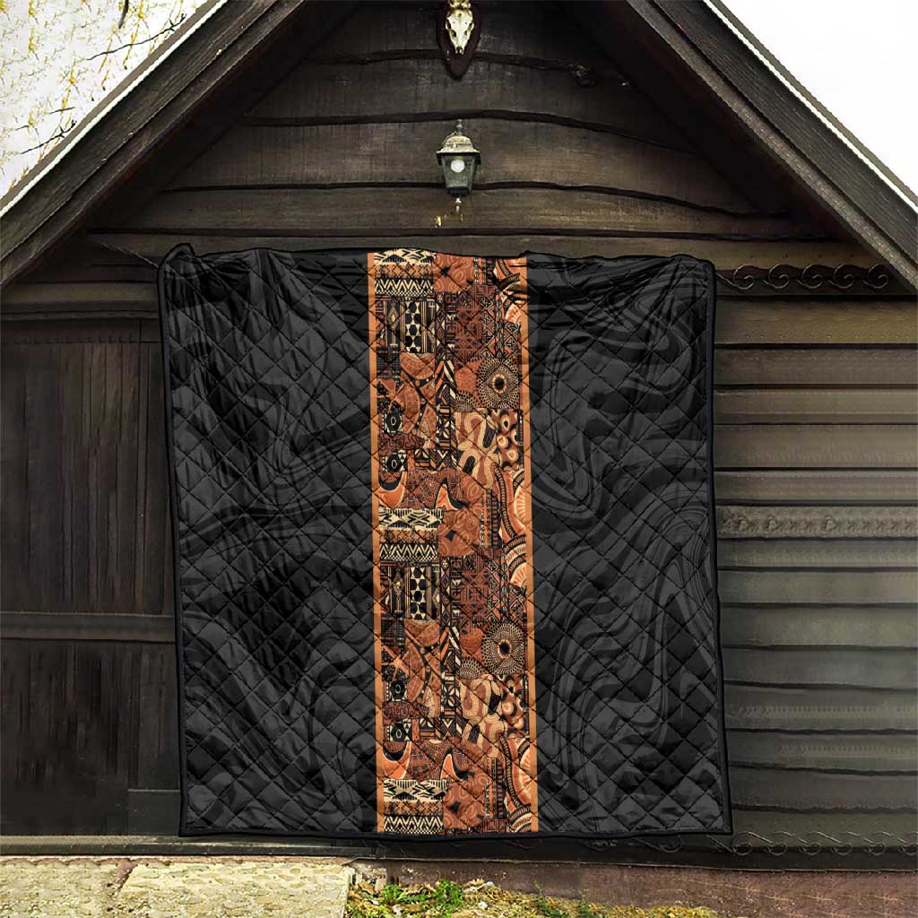 African Tribal Heritage Quilt Earth Tone Pattern