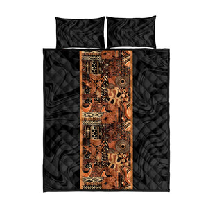 African Tribal Heritage Quilt Bed Set Earth Tone Pattern
