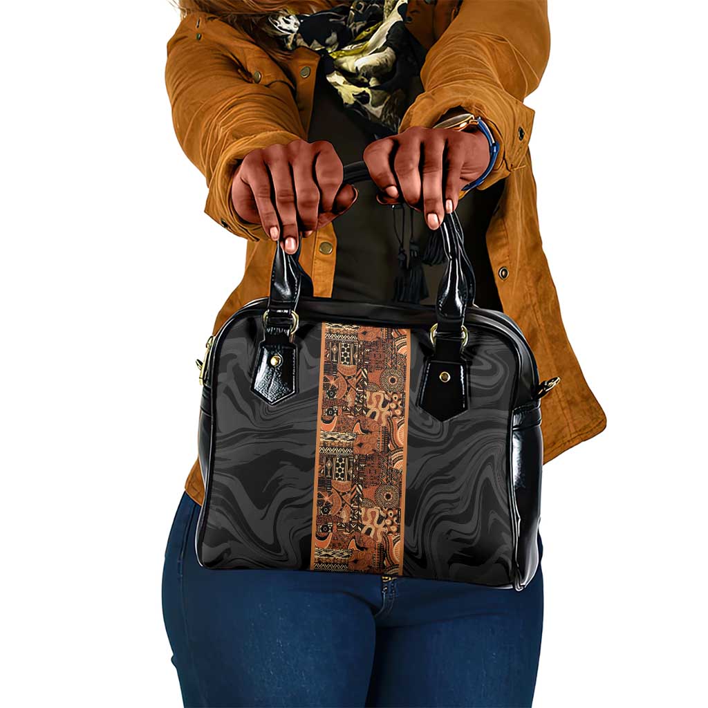 African Tribal Heritage Shoulder Handbag Earth Tone Pattern
