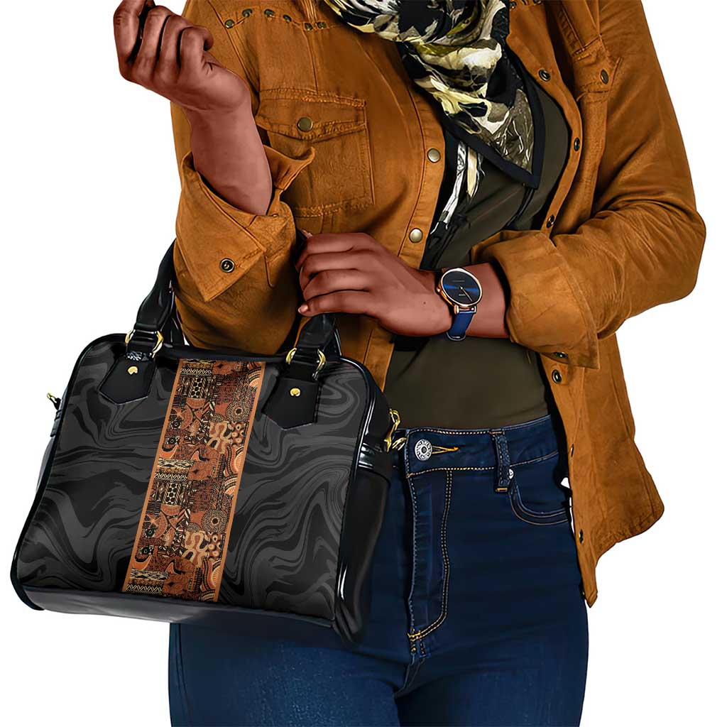 African Tribal Heritage Shoulder Handbag Earth Tone Pattern
