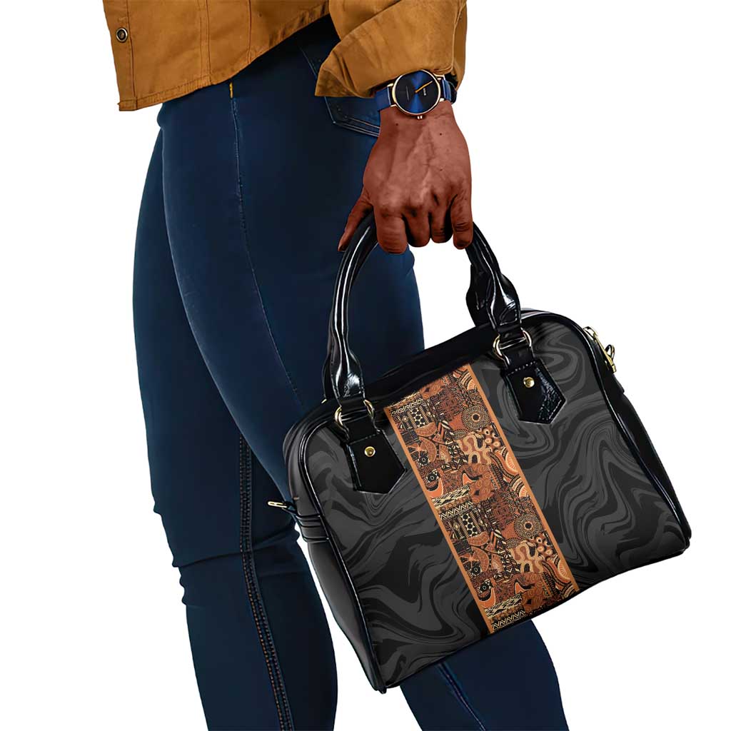 African Tribal Heritage Shoulder Handbag Earth Tone Pattern