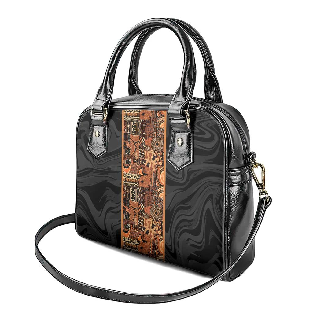 African Tribal Heritage Shoulder Handbag Earth Tone Pattern