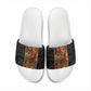 African Tribal Heritage Slide Sandals Earth Tone Pattern
