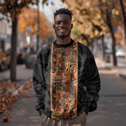 African Tribal Heritage Sweatshirt Earth Tone Pattern