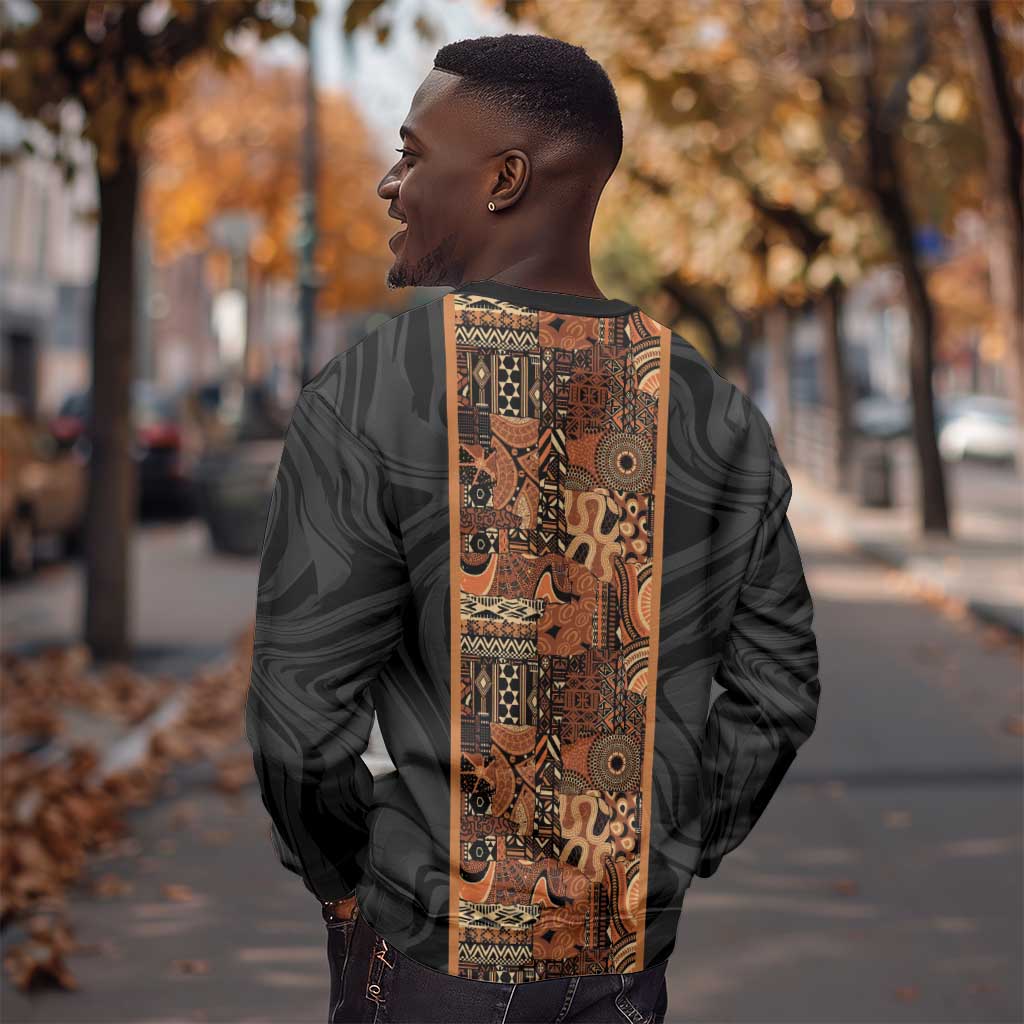 African Tribal Heritage Sweatshirt Earth Tone Pattern