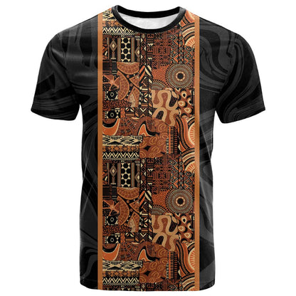 African Tribal Heritage T shirt Earth Tone Pattern