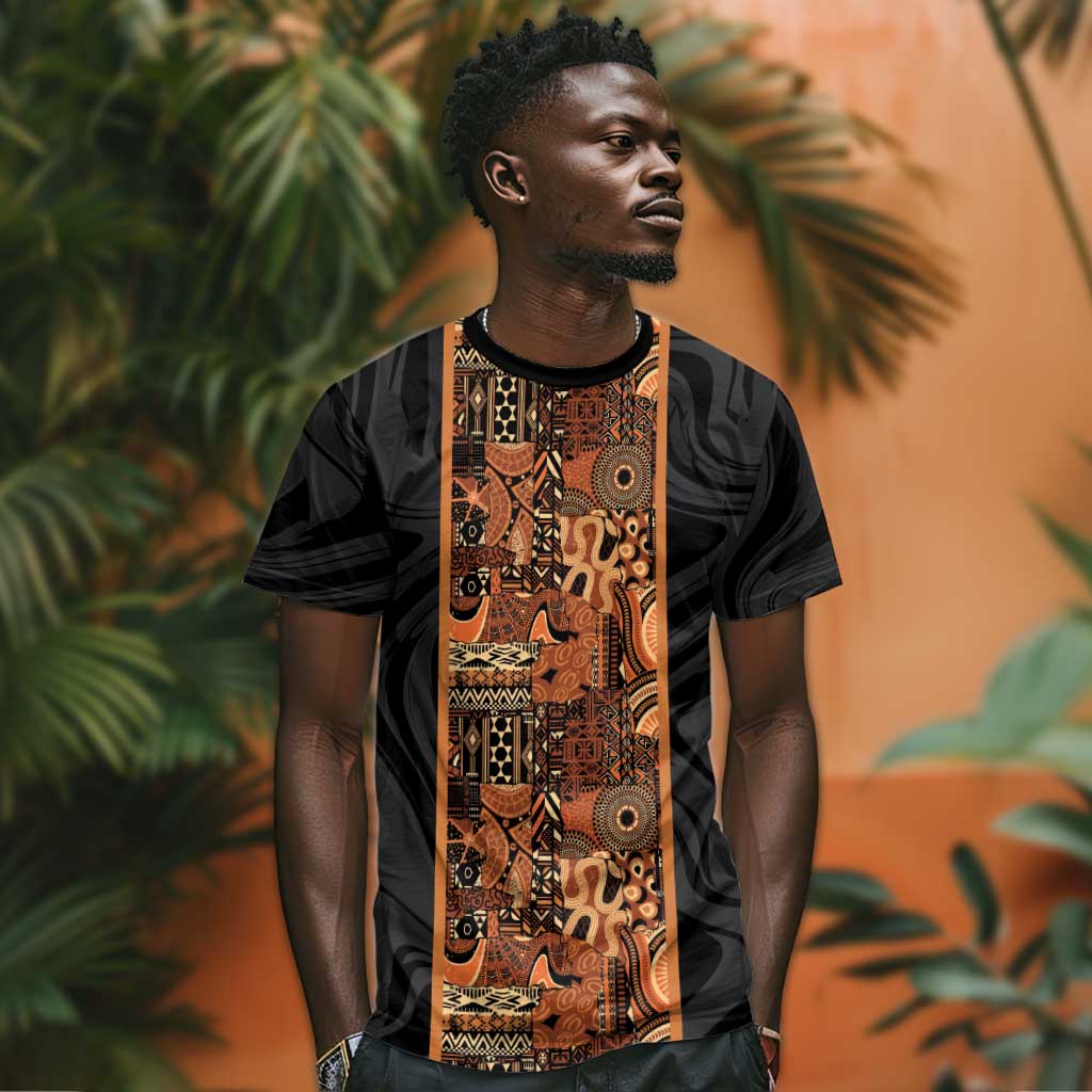 African Tribal Heritage T shirt Earth Tone Pattern