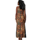 African Tribal Heritage Tank Maxi Dress Earth Tone Pattern