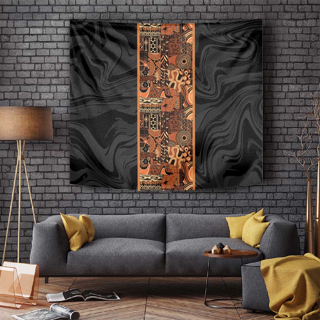 African Tribal Heritage Tapestry Earth Tone Pattern