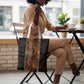 African Tribal Heritage Tote Bag Earth Tone Pattern
