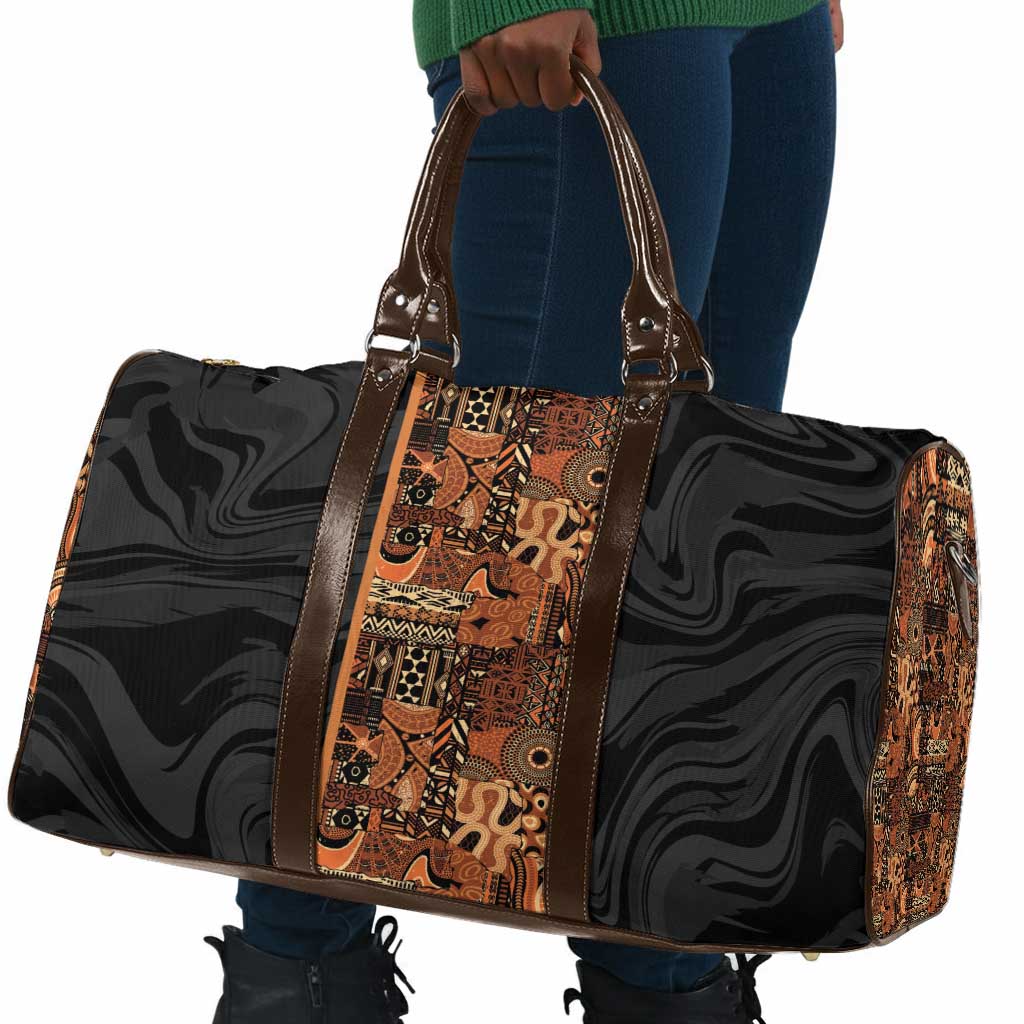 African Tribal Heritage Travel Bag Earth Tone Pattern