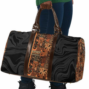 African Tribal Heritage Travel Bag Earth Tone Pattern