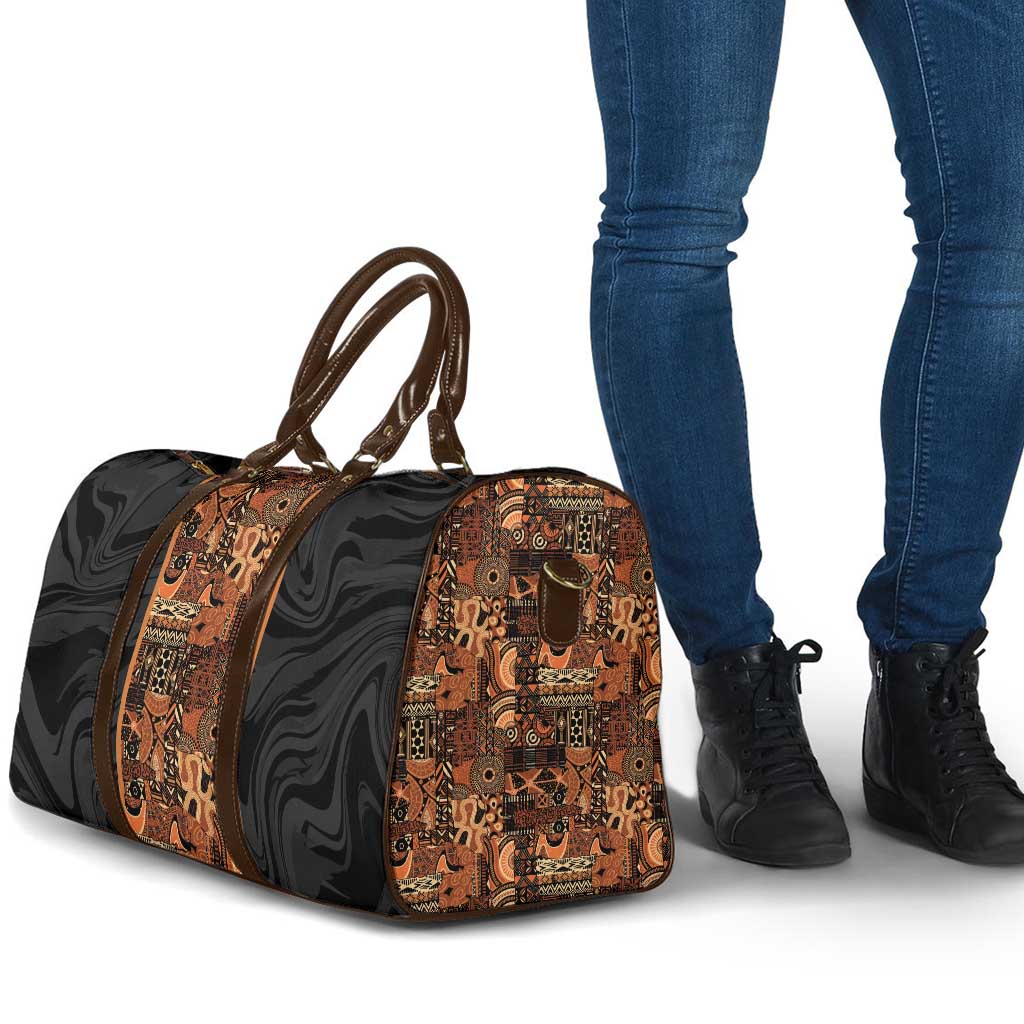African Tribal Heritage Travel Bag Earth Tone Pattern