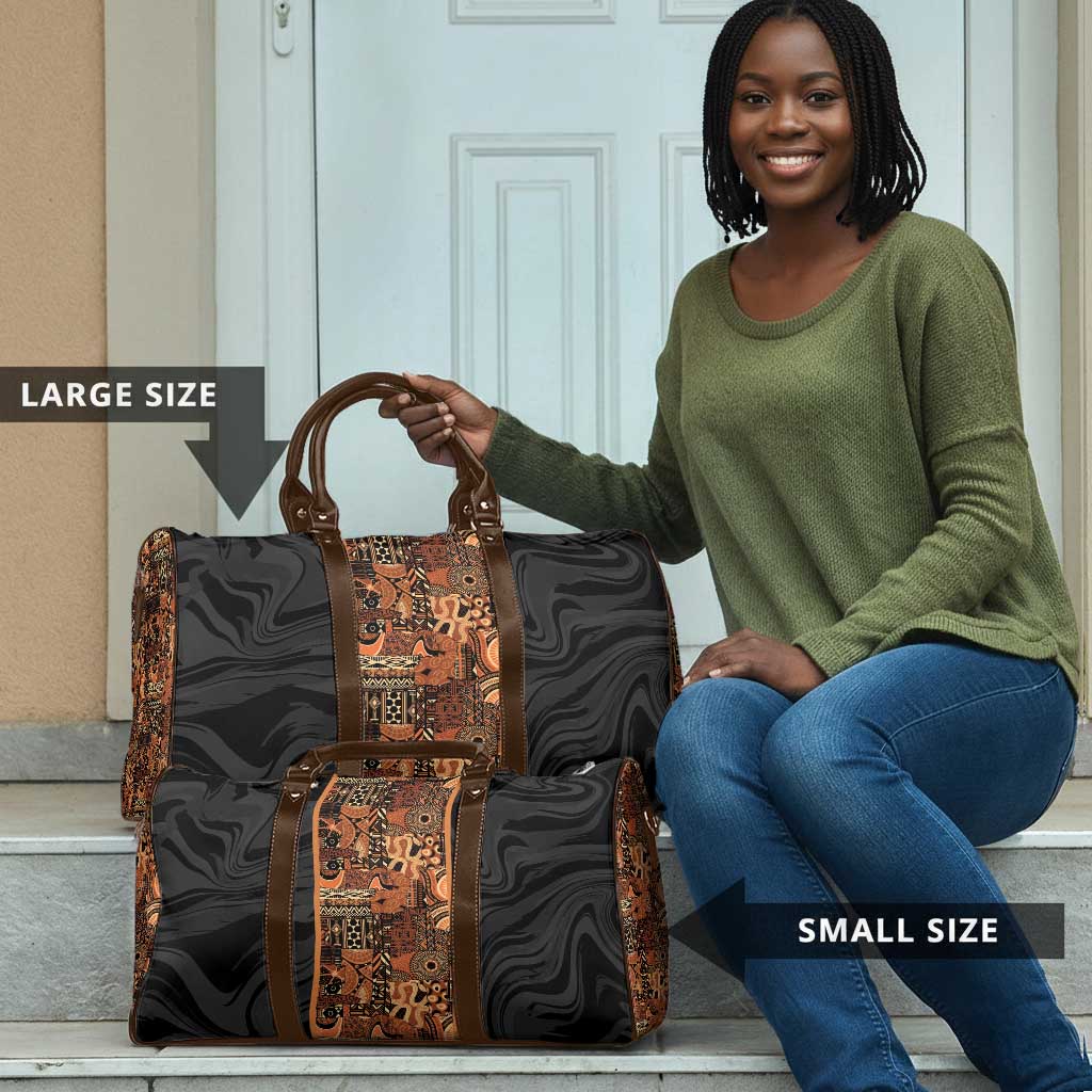 African Tribal Heritage Travel Bag Earth Tone Pattern