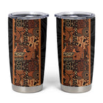 African Tribal Heritage Tumbler Cup Earth Tone Pattern