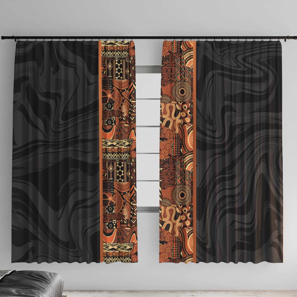 African Tribal Heritage Window Curtain Earth Tone Pattern