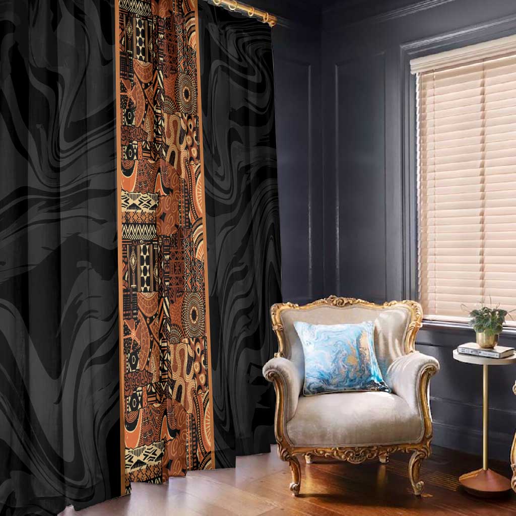 African Tribal Heritage Window Curtain Earth Tone Pattern