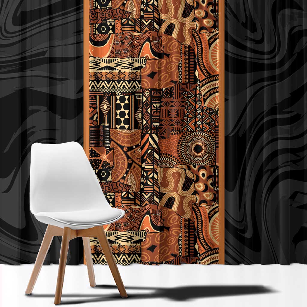 African Tribal Heritage Window Curtain Earth Tone Pattern