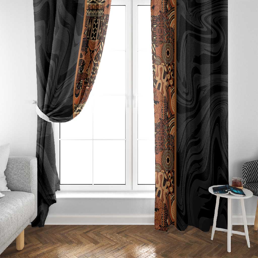 African Tribal Heritage Window Curtain Earth Tone Pattern