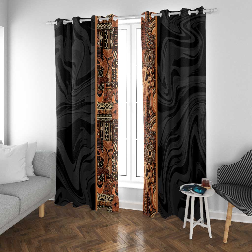 African Tribal Heritage Window Curtain Earth Tone Pattern