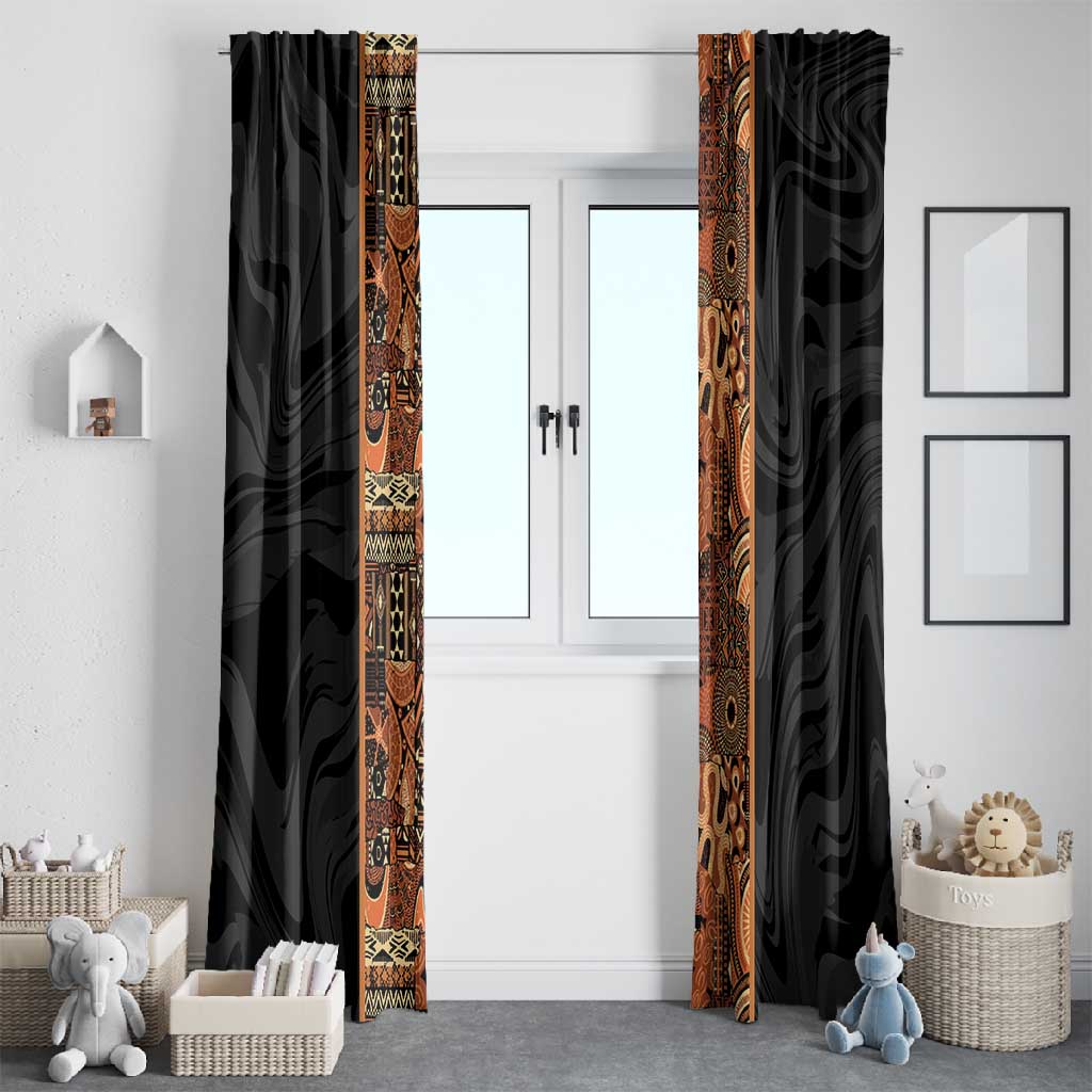 African Tribal Heritage Window Curtain Earth Tone Pattern