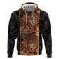 African Tribal Heritage Zip Hoodie Earth Tone Pattern
