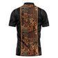 African Tribal Heritage Zipper Polo Shirt Earth Tone Pattern