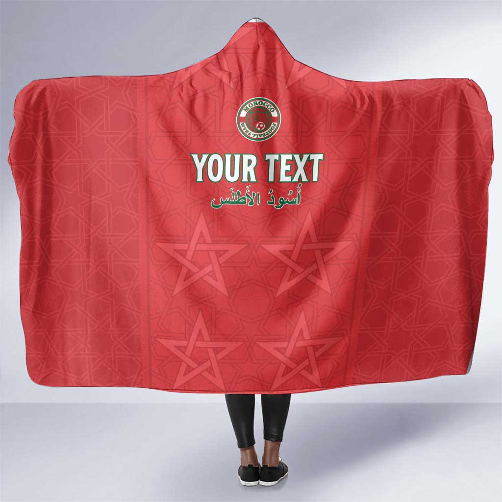 Custom Morocco Football Hooded Blanket Allez les Lions de lAtlas
