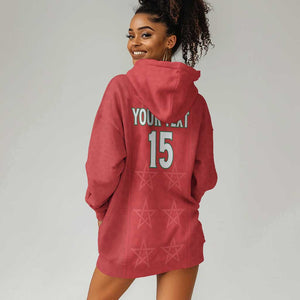 Custom Morocco Football Hoodie Dress Allez les Lions de lAtlas