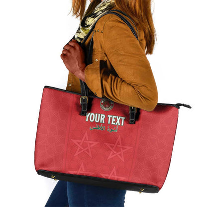 Custom Morocco Football Leather Tote Bag Allez les Lions de lAtlas