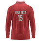Custom Morocco Football Long Sleeve Polo Shirt Allez les Lions de lAtlas
