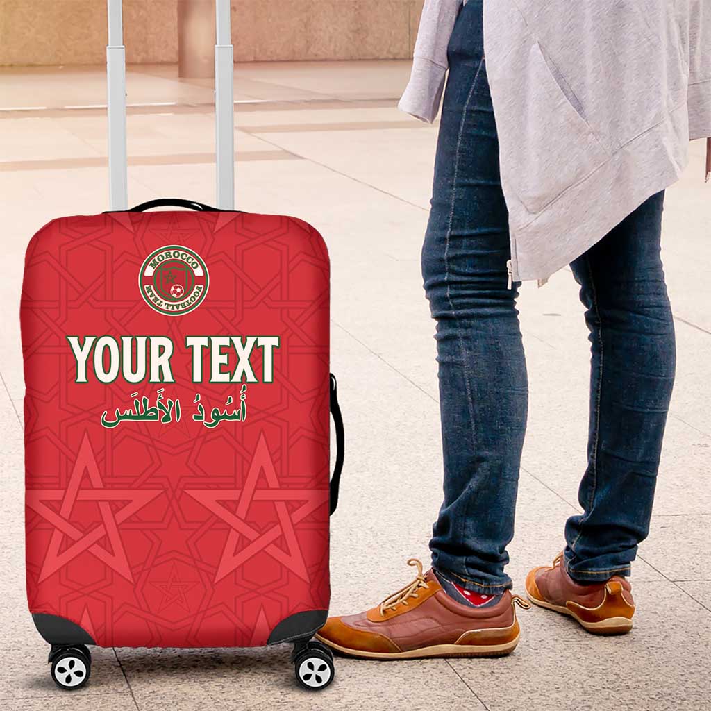 Custom Morocco Football Luggage Cover Allez les Lions de lAtlas