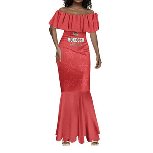 Custom Morocco Football Mermaid Dress Allez les Lions de lAtlas