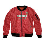 Custom Morocco Football Sleeve Zip Bomber Jacket Allez les Lions de lAtlas