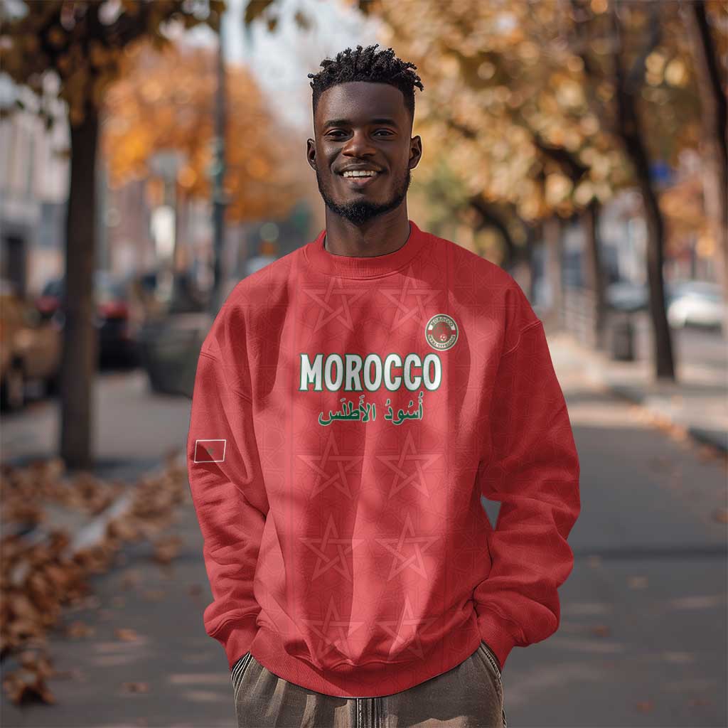 Custom Morocco Football Sweatshirt Allez les Lions de lAtlas