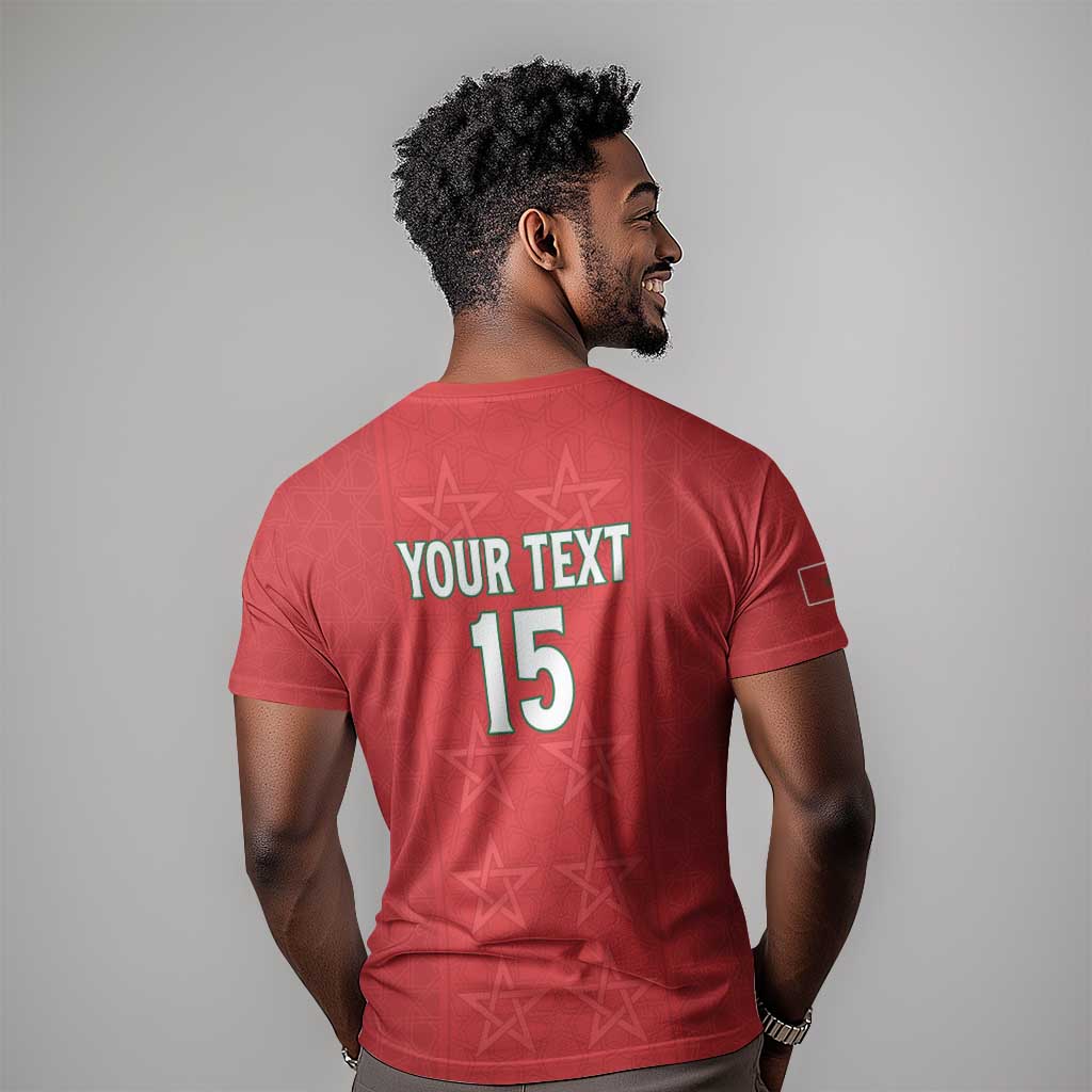 Custom Morocco Football T shirt Allez les Lions de lAtlas