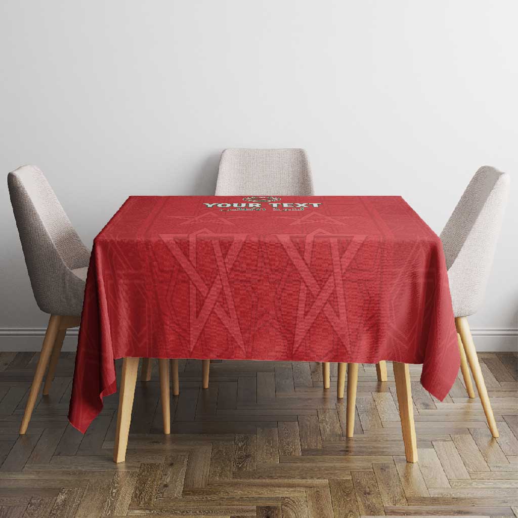 Custom Morocco Football Tablecloth Allez les Lions de lAtlas