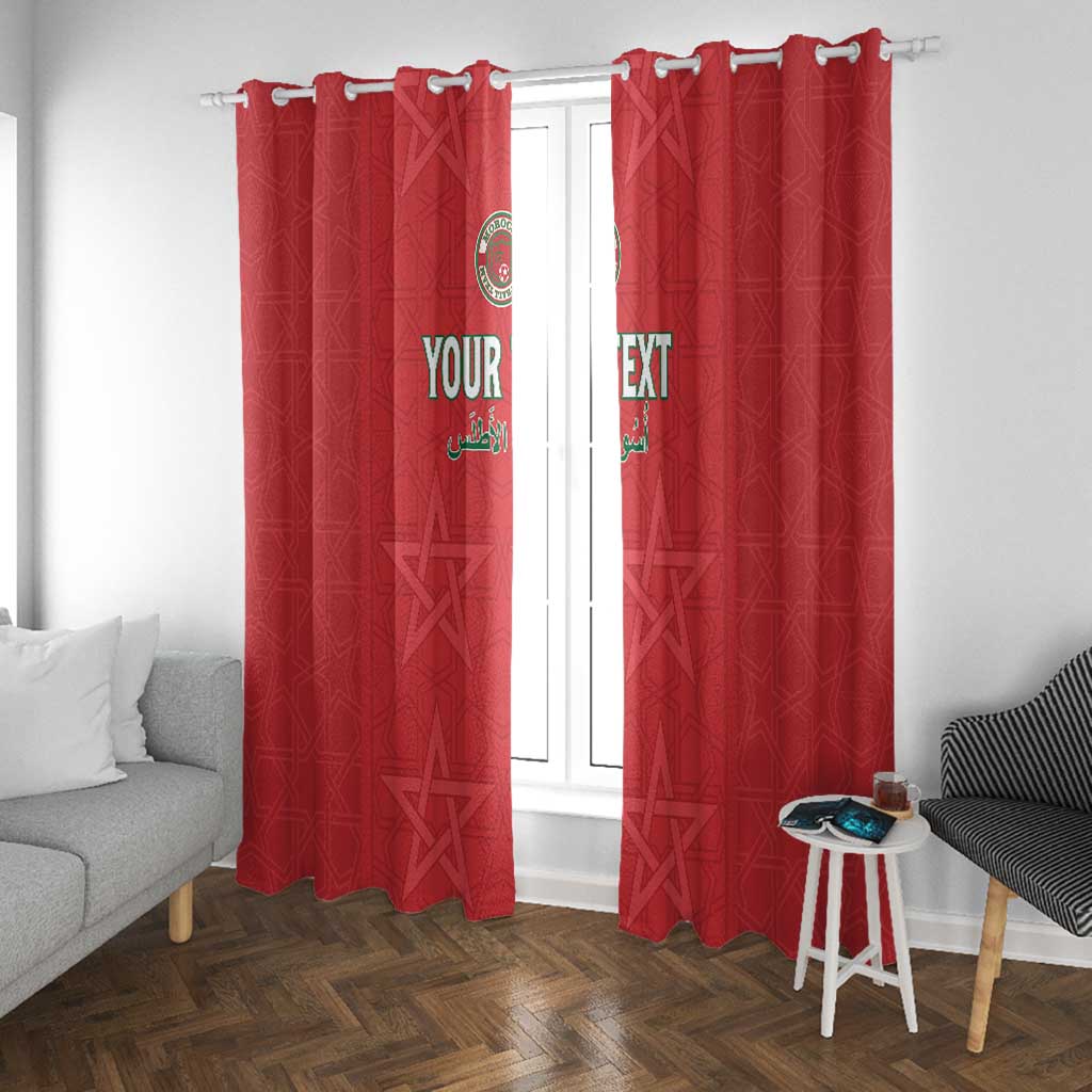 Custom Morocco Football Window Curtain Allez les Lions de lAtlas