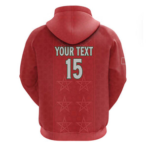 Custom Morocco Football Zip Hoodie Allez les Lions de lAtlas